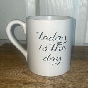 🖤Indigo Mug  in black cursive “ today is the day”